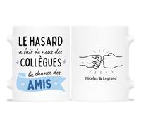 Mug Personnalisé Prénom - Hasard Fait des Collègues Chance des Amis - Idee Cadeau Collegue de Travail, Cadeau Personnalisé Collegue, Mug Meilleure Collegue, Mug Collègue Humour