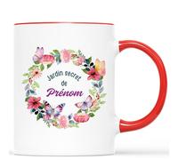Mug Personnalisé Prénom - Jardin Secret - Cadeau Femme Original, Cadeau Homme Personnalisé, Tasse A Thé Originale, Cadeau pour Jardinier, Jardinier, Le Jardin Secret