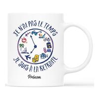 Mug Personnalisé Prénom - Je n'Ai Pas Le Temps Je Suis À La Retraite - Cadeau Départ Collègue, Cadeau Retraite, Cadeau Depart Retraite Humoristique, Mug Retraite, Tasse Retraite