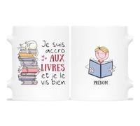 Mug Personnalisé Prénom - Je Suis Accro Aux Livres - Tasse a cafe Humour, Mug Drole, Tasse Humoristique, Mug Drole Homme, Mug Rigolo Homme, Mug Homme Humour