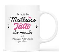 Mug Personnalisé Prénom - Je Suis La Meilleure Tata Du Monde - Cadeau Tata, Cadeau Tata Original, Idee Cadeau Pour Tata, Tasse Tata, Tasse Super Tata, Mug Meilleure Tata