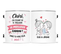 Mug Personnalisé Prénom - Je Suis Le Cadeau - Cadeau Couple Personnalisé, Tasse Personnalisée Saint Valentin, Mug Personnalisé Saint Valentin, Tasse Amour, Mug Amour