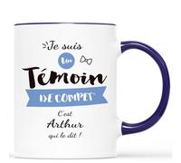 Mug Personnalisé Prénom - Je Suis Un Témoin De Compet' - Cadeau Annonce Témoin de Mariage, Tasse Témoin, Mug Demande Future Témoin
