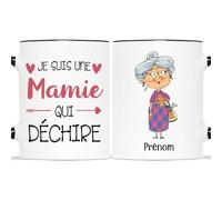 Mug Personnalisé Prénom - Je Suis Une Mamie Qui Déchire - Mug Grand Mere, Mug Fete Des Mamies, Fete Des Grands Meres Tasse, Mug Personnalisé Mamie, Tasse Personnalisable Mamie