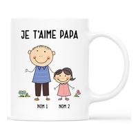 Mug Personnalisé Prénom - Je T’aime, Papa - Cadeau Fete Des Peres Personnalisé, Cadeau Papa Personnalisé, Tasse Personnalisable Fete Des Pere, Tasse Papa Original
