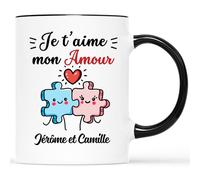 Mug Personnalisé Prénom - Je t'Aime Mon Amour - Cadeau Pour Son Amoureux, Cadeau Saint Valentin, Tasse Couple Amoureux, Mug Je t'Aime, Tasses Saint Valentin, Tasse Amour