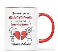 Mug Personnalisé Prénom - Je t'Aime Tous Les Jours - Cadeau Saint Valentin, Cadeau Pour Son Amoureux, Tasse Couple Amoureux, Mug Je t'Aime, Tasses Saint Valentin, Tasse Amoureux