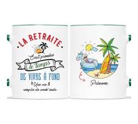 Mug Personnalisé Prénom - La Retraite Vivre à Fond - Cadeau Retraite, Cadeau Depart Retraite, Cadeau Retraite Femme, Cadeaux Retraite, Mug Retraite, Tasse Retraite