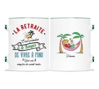 Mug Personnalisé Prénom - La Retraite Vivre à Fond - Cadeau Retraite, Cadeau Depart Retraite Humoristique, Cadeau Retraite Homme, Mug Retraite, Mug Retraite Homme