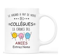 Mug Personnalisé Prénom - Le Hasard A Fait De Nous Des Collegues - Tasse Depart Collegue De Travail, Idée Cadeau Départ Collègue, Cadeau Retraite, Tasse Personnalisable Amitie