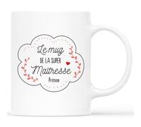 Mug Personnalisé Prénom - Le Mug De La Super Maîtresse - Cadeau Personnalisé Maitresse, Cadeau Maitresse Fin D'année, Mug Personnalisé Merci Maitresse, Tasse Meilleure Maîtresse