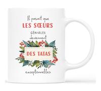 Mug Personnalisé Prénom - Les Sœurs Géniales Deviennent Des Tatas Exceptionnelles - Annonce Grossesse Tata Et Tonton, Cadeau Pour Tata, Mug Future Tata, Tu Vas Etre Tata