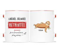 Mug Personnalisé Prénom - Libérée Délivrée Retraitée - Cadeau Retraite, Cadeau Depart Retraite Humoristique, Cadeau Retraite Femme Original, Mug Retraite, Mug Retraite Femme