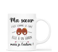 Mug Personnalisé Prénom - Ma Sœur C'est Comme Le Café - Cadeau Soeur Anniversaire, Idée Cadeau Pour Sœur, Idee Cadeau Femme Anniversaire, Mug Soeur Personnalisé, Tasse Soeur