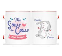Mug Personnalisé Prénom - Ma Sœur De Cœur - Cadeau Meilleure Amie, Cadeau BFF, Cadeau Personnalisé Meilleure Amie, Tasse Personnalisable Meilleure Amie, Tasse Amie, Mug Amie