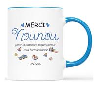 Mug Personnalisé Prénom - Merci Nounou Pour Ta Patience Ta Gentillesse Et Ta Bienveillance - Cadeau Nounou Original, Merci Nounou Cadeau, Tasse Nounou, Mug Super Nounou