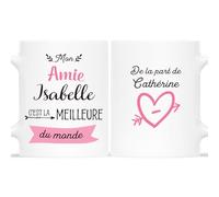 Mug Personnalisé Prénom - Mon Amie C'est La Meilleure Du Monde -Cadeau Meilleure Amie, Cadeau Amie, Tasse Personnalisable Meilleure Amie, Tasse Personnalisable Amitie, Tasse Amie