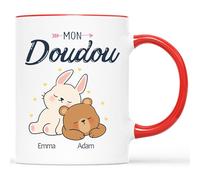 Mug Personnalisé Prénom - Mon Doudou - Cadeau Personnalisé Maitresse, Cadeau Couple Personnalisé, Mug Amour, Tasse Personnalisée Saint Valentin, Tasse Couple Personnalisable