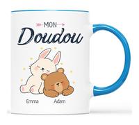Mug Personnalisé Prénom - Mon Doudou - Cadeau Personnalisé Maitresse, Cadeau Couple Personnalisé, Mug Amour, Tasse Personnalisée Saint Valentin, Tasse Couple Personnalisable