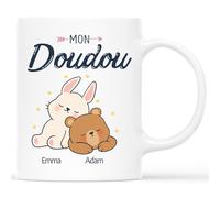 Mug Personnalisé Prénom - Mon Doudou - Cadeau Personnalisé Maitresse, Cadeau Couple Personnalisé, Mug Amour, Tasse Personnalisée Saint Valentin, Tasse Couple Personnalisable