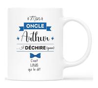 Mug Personnalisé Prénom - Mon Oncle Il Déchire - Cadeau Oncle, Cadeau Tonton Personnalisé, Cadeau Homme Tonton, Super Tonton Cadeau, Tasse Tonton, Mug Super Tonton