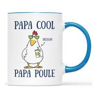 Mug Personnalisé Prénom - Mug Papa Cool Papa Poule - Cadeau Fete Des Peres Personnalisé, Cadeau Papa Personnalisé, Tasse Personnalisable Fete Des Pere, Tasse Papa Original