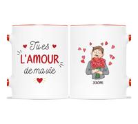 Mug Personnalisé Prénom - Mug Tu Es L'Amour De Ma Vie - Cadeau Pour Lui, Cadeau Pour Elle, Mug Cadeau Couple, Tasse Amour Éternel, Mug Déclaration d'Amour, Mug Amoureux