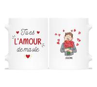 Mug Personnalisé Prénom - Mug Tu Es L'Amour De Ma Vie - Cadeau Pour Lui, Cadeau Pour Elle, Mug Cadeau Couple, Tasse Amour Éternel, Mug Déclaration d'Amour, Mug Amoureux