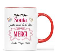 Mug Personnalisé Prénom - Nounou Juste Envie De Te Dire MERCI - Cadeau Nounou, Cadeau Nounou Original, Idee Cadeau Nounou, Merci Nounou Cadeau, Tasse Nounou, Mug Super Nounou