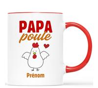 Mug Personnalisé Prénom - Papa Poule - Cadeau Fete Des Peres Personnalisé, Tasse Personnalisable Fete Des Pere, Tasse Pour Papa, Tasse Papa Original, Mug Meilleur Papa