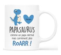Mug Personnalisé Prénom - Papasaurus Comme Un Papa Normal Mais Carrément Plus Roarr - Cadeau Fete des Pere Personnalisé, Tasse Personnalisable Fete des Pere, Mug Pour Papa