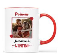 Mug Personnalisé Prénom/Photo - Je t'Aime À L'Infini - Cadeau Saint Valentin, Cadeau Pour Son Amoureux, Tasse Couple Amoureux, Mug Je t'Aime, Tasses Saint Valentin, Tasses Coeur