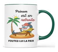 Mug Personnalisé Prénom - Prénom Est En Retraite Foutez-lui La Paix - Cadeau Retraite Homme, Cadeau Retraite, Cadeau Depart Retraite Humoristique, Mug Retraite, Tasse Retraite