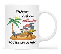 Mug Personnalisé Prénom - Prénom Est En Retraite Foutez-lui La Paix - Cadeau Retraite Homme, Cadeau Retraite, Cadeau Depart Retraite Humoristique, Mug Retraite, Tasse Retraite