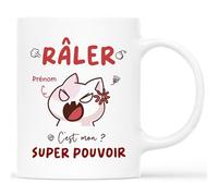 Mug Personnalisé Prénom - Râler C'est Mon Super Pouvoir - Mug Drole, Tasse Humoristique, Mug Rigolo Femme, Mug Drole Homme, Mug Humour Femme, Mug Rigolo Homme, Tasse À Cafe