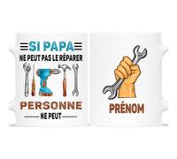 Mug Personnalisé Prénom - Si Papa Ne Peut Pas Le Réparer - Cadeau Fete Des Peres Personnalisé, Tasse Personnalisable Fete Des Pere, Tasse Pour Papa, Tasse Papa Original