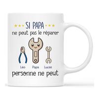 Mug Personnalisé Prénom - Si Papa Ne Peut Pas Le Réparer Personne Ne Peut - Cadeau Fete Des Peres Personnalisé, Cadeau Papa Personnalisé, Tasse Personnalisable Fete Des Pere