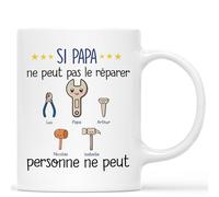 Mug Personnalisé Prénom - Si Papa Ne Peut Pas Le Réparer Personne Ne Peut - Cadeau Fete Des Peres Personnalisé, Cadeau Papa Personnalisé, Tasse Personnalisable Fete Des Pere