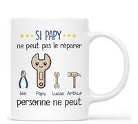 Mug Personnalisé Prénom - Si Papy Ne Peut Pas Le Réparer Personne Ne Peut - Cadeau Fete Papy, Cadeau Anniversaire Papy, Cadeau Papy Personnalisé, Tasse Super Papy, Tasse Papy