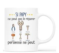 Mug Personnalisé Prénom - Si Papy Ne Peut Pas Le Réparer Personne Ne Peut - Cadeau Fete Papy, Cadeau Anniversaire Papy, Cadeau Papy Personnalisé, Tasse Super Papy, Tasse Papy