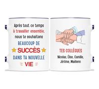 Mug Personnalisé Prénom - Succès Dans Ta Nouvelle Vie - Cadeau Depart Collegue, Tasse Collegue, Mug Départ Collègue Travail et Nouvel Emploi, Mug Collegue de Travail
