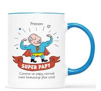 Mug Personnalisé Prénom - Super Papy Comme Un Papy Normal Mais Plus Cool - Cadeau Fete Papy, Cadeau Anniversaire Papy, Cadeau Papy Personnalisé, Tasse Super Papy, Tasse Papy