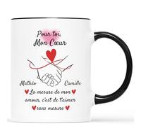 Mug Personnalisé Prénom - T'Aimer Sans Mesure - Cadeau Personnalisé Saint Valentin, Cadeau Romantique, Cadeau Couple Amoureux, Cadeau Couple, Mug Personnalisé Saint Valentin