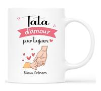 Mug Personnalisé Prénom - Tata D'Amour Pour Toujours - Cadeau Tata, Cadeau Tata Original, Cadeau pour Tata, Tata Cadeau, Idee Cadeau Pour Tata, Tasse Tata, Tasse Super Tata