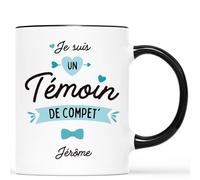 Mug Personnalisé Prénom - Témoin de Compet' - Cadeau Mariage Invité, Cadeau Temoin Mariage, Cadeau pour Témoin Mariage, Cadeau Temoin, Cadeau Temoin Mariage Homme