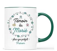 Mug Personnalisé Prénom - Témoin Plus Que Parfait - Cadeau Mariage Invité, Cadeau Temoin Mariage, Cadeau pour Témoin Mariage, Cadeau Temoin, Cadeau Temoin Mariage Homme