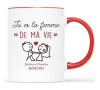 Mug Personnalisé Prénom - Tu Es La Femme De Ma Vie - Cadeau Couple Personnalisé, Tasse Personnalisée Couple, Mug Personnalisé Couple, Tasse Couple Personnalisable, Tasse Amour