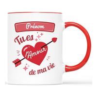 Mug Personnalisé Prénom - Tu Es L'Amour De Ma Vie - Cadeau Saint Valentin, Cadeau Saint Valentin Pour Homme, Cadeau Amoureux Pour Femme, Tasse Couple Amoureux, Tasse Amoureux