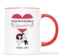 Mug Personnalisé Prénom - Tu Es Ma Plus Belle Coïncidence - Cadeau Couple Personnalisé, Tasse Couple Personnalisable, Mug Pour Un Couple, Mug Amoureux, Tasse Pour Couple