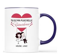 Mug Personnalisé Prénom - Tu Es Ma Plus Belle Coïncidence - Cadeau Couple Personnalisé, Tasse Couple Personnalisable, Mug Pour Un Couple, Mug Amoureux, Tasse Pour Couple